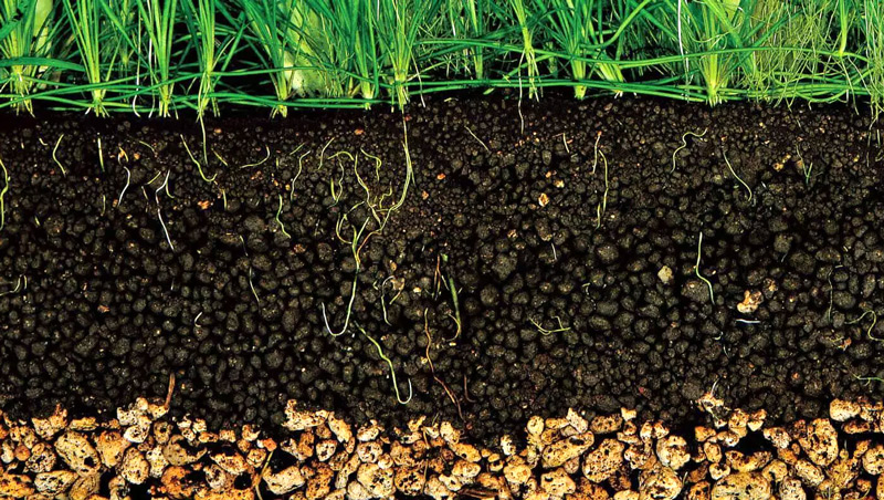 Sol Aquarium coupé en tranche