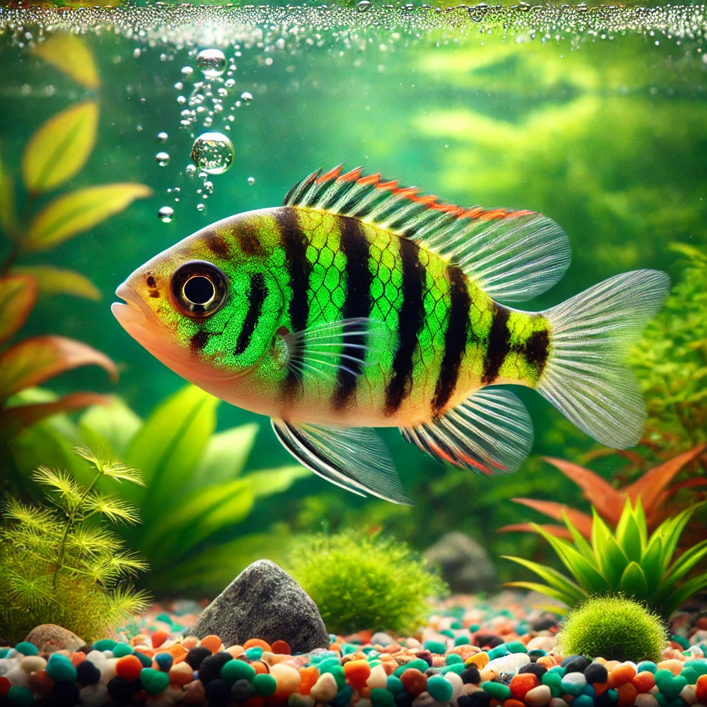 Barbus tetrazona vert Grøn Sumatra