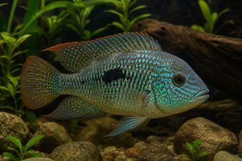 Aequidens rivulatus (White Strip Acara)