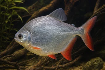Myleus rubripinnis luna Metynnis-lune med Red Hook