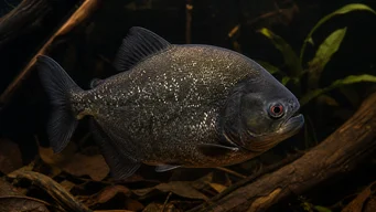 Serrasalmus rhombeus (Pacu plettet, hvid piranha)