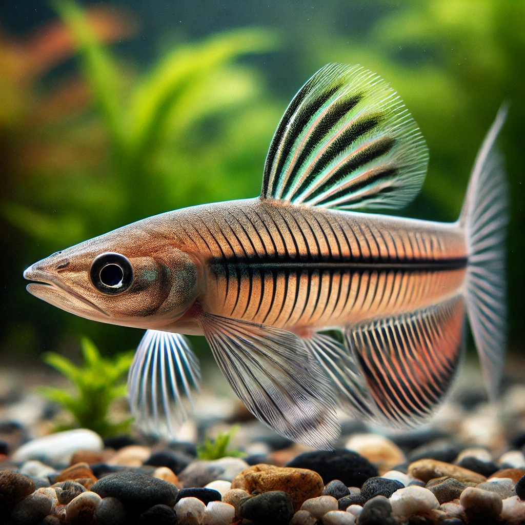 Nannostomus unifasciatus... Blyantfisk på en strip