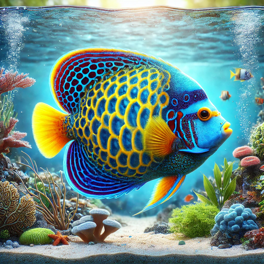 Pomacanthus semicirculat... Halvcirkler